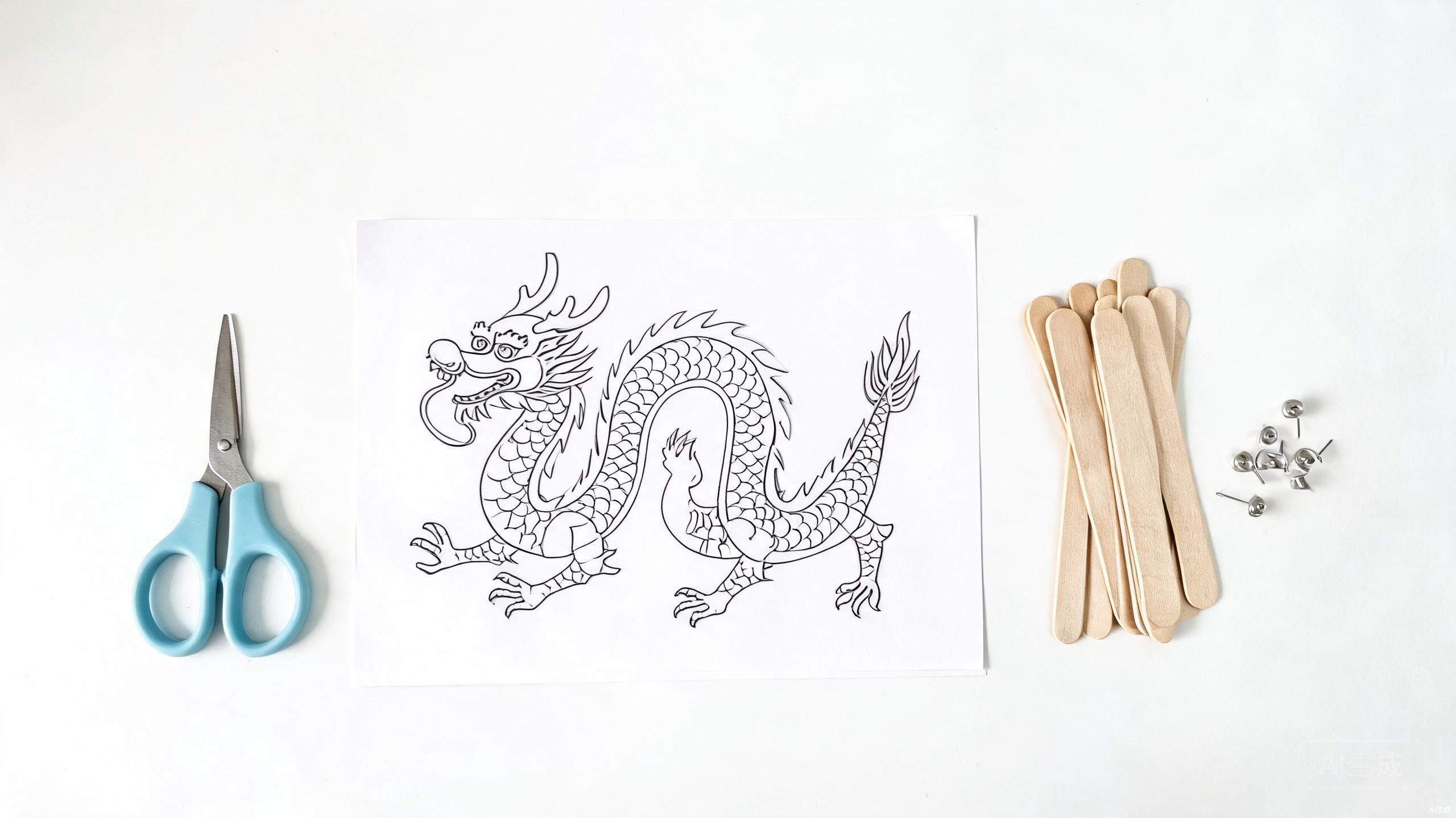 Free Dragon Shadow Puppet Template hero image showing a finished dragon shadow puppet